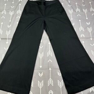 ❌SOLD❌Theory Black Wide Leg Trousers High Waisted Wool Blend Women's Size 12‎
